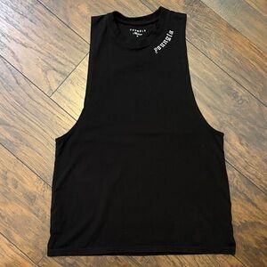 YoungLA Black Muscle Tank with Embroidered Logo